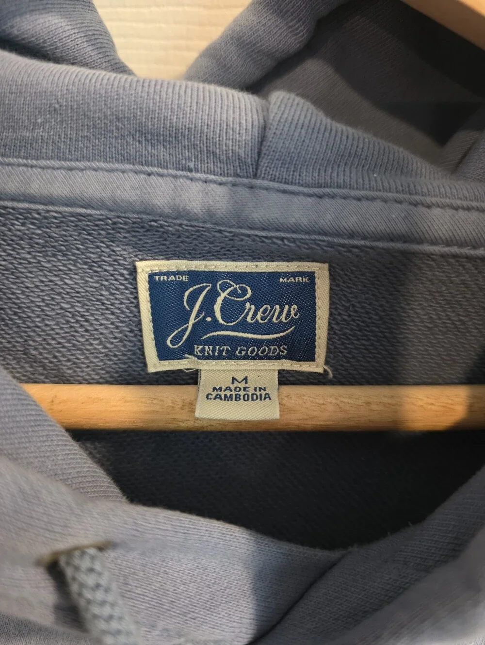 J.Crew Garment Dyed Hoodie Men's M Slate Blue Knit Goods